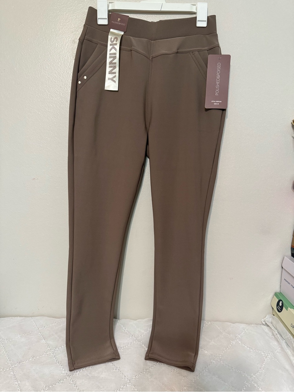 Skinny Ponte Pants - Brown